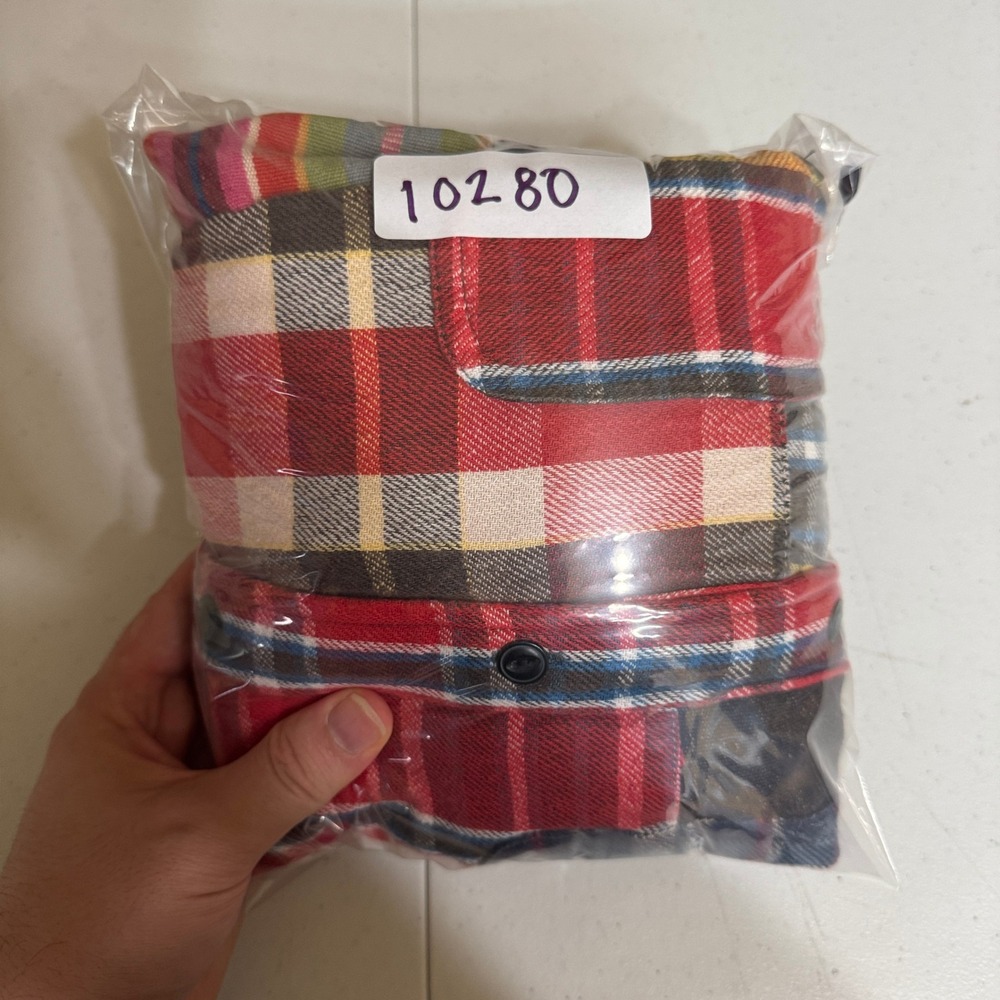 VTG Ralph Lauren Shirt Men XL Multi Color Patchwork Plaid Flannel Denim Supply - Picture 8 of 9